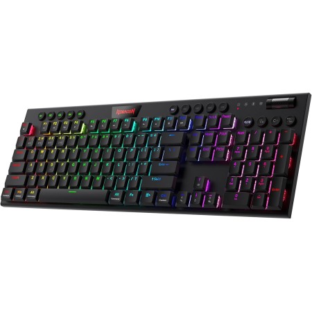 Mechanical Gaming Keyboard REDRAGON K618RGB-PRO HORUS Full-Size – Red Switch – Bluetooth/Wireless – RGB – Black Mechanical Gaming Keyboard REDRAGON K618RGB-PRO HORUS Full-Size – Red Switch – Bluetooth/Wireless – RGB – Black