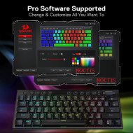 لوحة مفاتيح ميكانيكيةREDRAGON Notics Pro K632RGB-PRO بنسبة 60% –  لاسلكية – سويتش أحمر – RGB – أسود