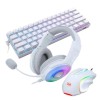 REDRAGON GAMING ESSENTIALS S129W RGB MECHANICHAL KEYBOARD/MOUSE/HEADEST GAMING 3 IN 1 - WHITE