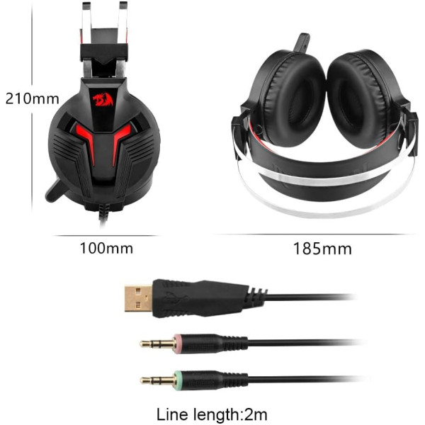 سماعة الألعاب REDRAGON H112 بتصميم أنيق وصوت ستيريو وميكروفون مدمج معزول للضوضاء سماعة الألعاب REDRAGON H112 بتصميم أنيق وصوت ستيريو وميكروفون مدمج معزول للضوضاء
