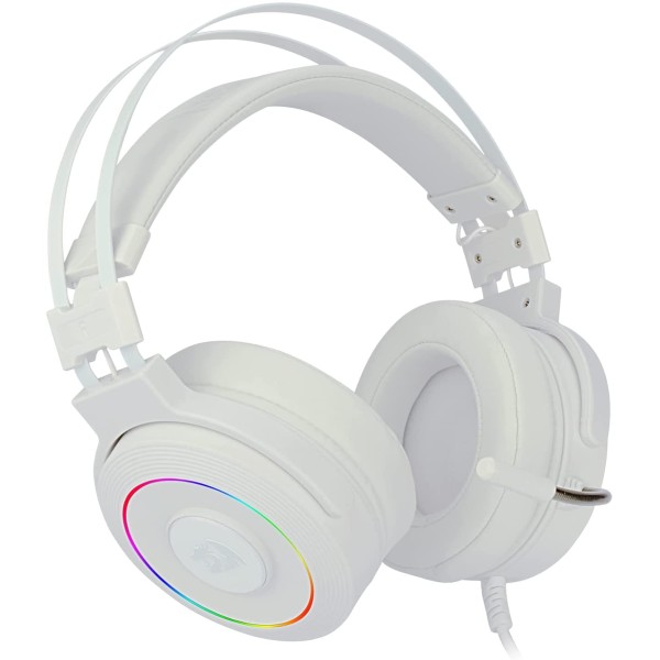 Redragon H320 Lamia 2 RGB Wired Gaming Headset With Stand White - 7.1 Surround Sound | سماعة ريدراقون لاميا مع ستاند
