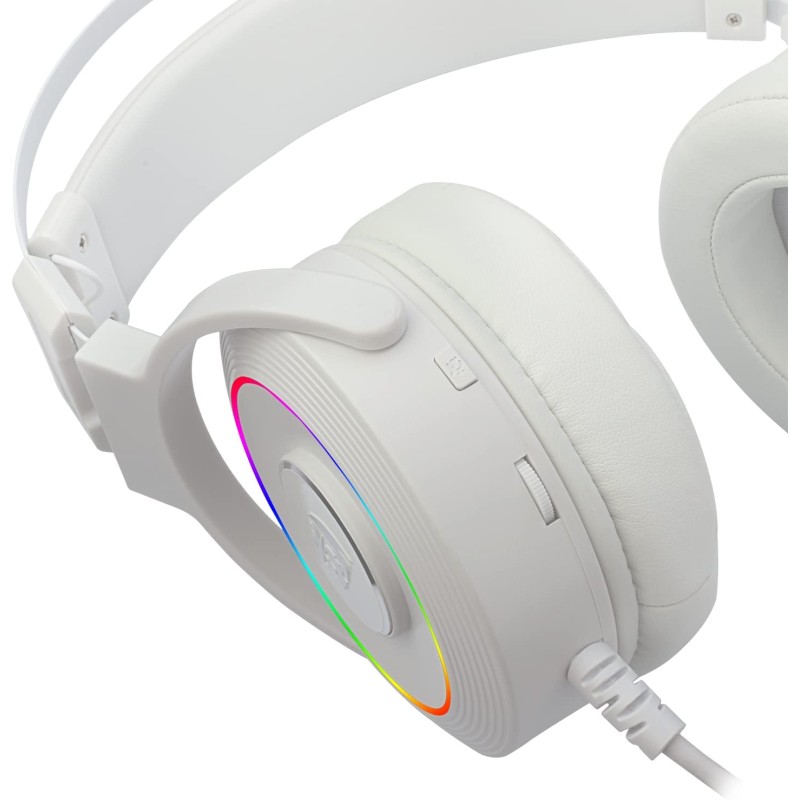 Redragon H320 Lamia 2 RGB Wired Gaming Headset With Stand White - 7.1 Surround Sound