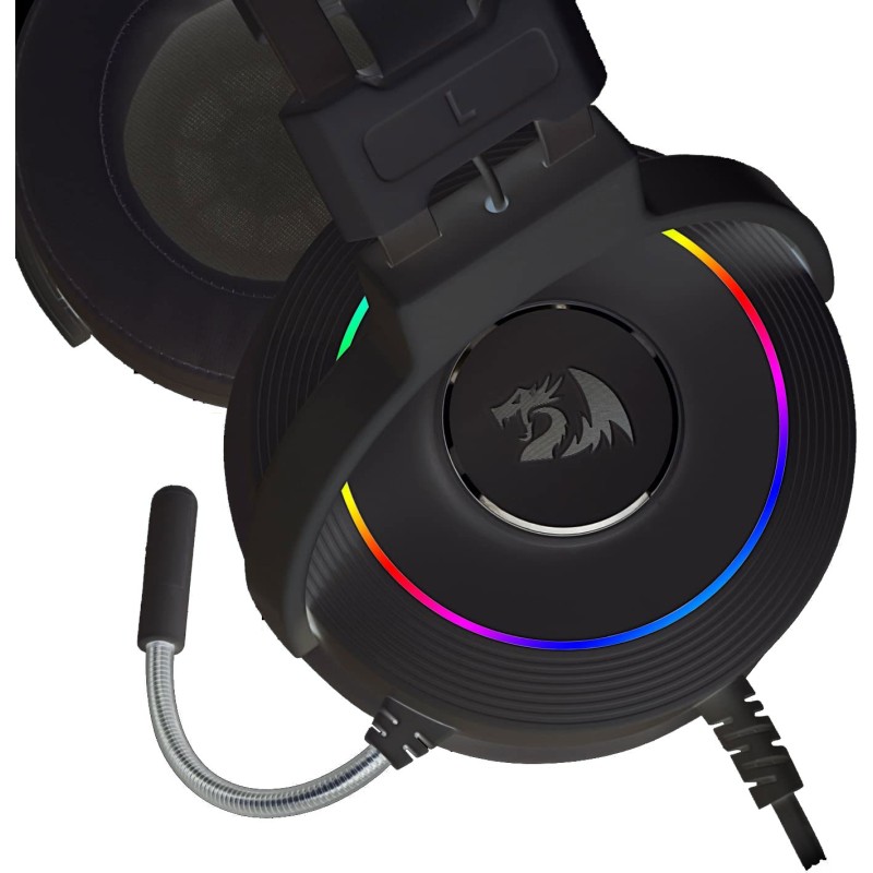Redragon H320 Lamia 2 RGB Wired Gaming Headset With Stand Black - 7.1 Surround Sound