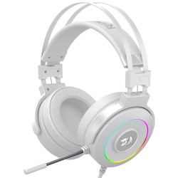 سماعة ألعاب سلكية REDRAGON H320W-RGB Lamia 2، صوت محيطي افتراضي 7.1، وحدة تحكم صوتية مدمجة، ميكروفون مدمج - ابيض