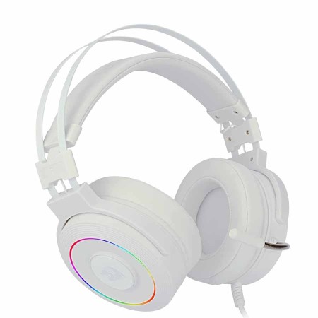 سماعة ألعاب سلكية REDRAGON H320W-RGB Lamia 2، صوت محيطي افتراضي 7.1، وحدة تحكم صوتية مدمجة، ميكروفون مدمج - ابيض
