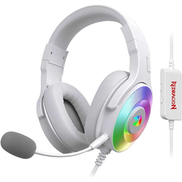 Redragon H350 Pandora RGB Wired Gaming Headset White - 7.1 Surround Sound | سماعة ريدراقون بانادورا
