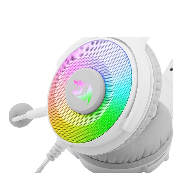 عروض الجمعة البيضاء - سماعة رأس  سماعة REDRAGON H350W Pandora, صوت محيطي 7.1, ميكروفون عالي الحساسية , إضاءة RGB, بطانة أذن مريحة - أبيض
