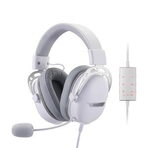 Redragon Aurora H376WG Headset, 7.1 surround sound, omnidirectional microphone, RGB lighting , PC / PS4 / PS5 - white