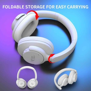 Wireless Gaming Headset REDRAGON H610 VibeCore ,Active Noise Cancelling ,Long battery life up to 50 hours (36 hours with ANC on) ,Comfortable design - White