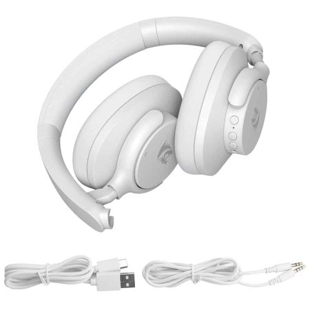 Wireless Gaming Headset REDRAGON H610 VibeCore ,Active Noise Cancelling ,Long battery life up to 50 hours (36 hours with ANC on) ,Comfortable design - White