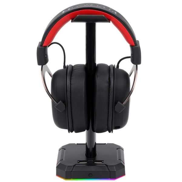 Gaming Headset Stand REDRAGON HA300 Scepter Pro RG ,Dynamic RGB lighting ,4 × USB 2.0 ports for device ,Durable aluminum