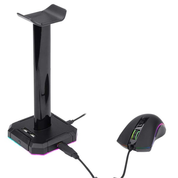 Gaming Headset Stand REDRAGON HA300 Scepter Pro RG ,Dynamic RGB lighting ,4 × USB 2.0 ports for device ,Durable aluminum