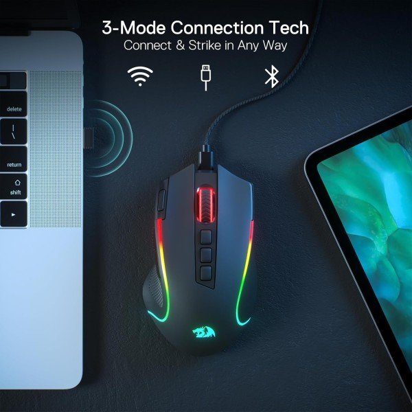 Gaming Mouse Redragon M612-RGB-PRO Predator Pro, 2.4GHz wireless, 9 buttons, 8000 DPI, Up to 1000Hz Polling rate - BLACK Gaming Mouse Redragon M612-RGB-PRO Predator Pro, 2.4GHz wireless, 9 buttons, 8000 DPI, Up to 1000Hz Polling rate - BLACK
