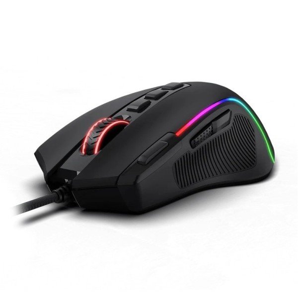 فأرة العاب سلكية Redragon M612-RGB Predator , حساسية قابلة للتبديل حتى 8000 DPI, مع 9 أزرار مخصصة, معدل استجابة إلى 1000Hz - أسود
