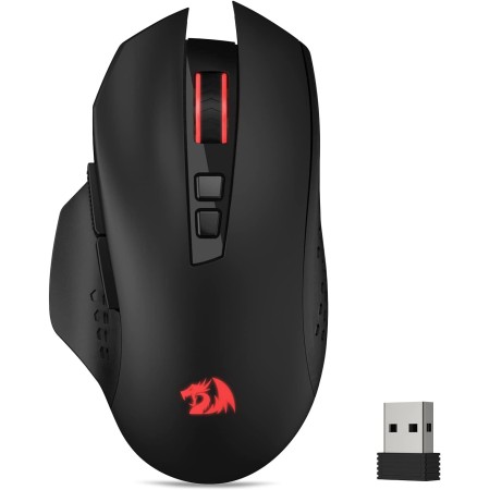 فأرة العاب لاسلكية Redragon M656 Gainer, حساسية قابلة للتبديل حتى 4000 DPI, مع 7 أزرار قابلة للتخصيص, مخصصة لليد اليمنى - أسود