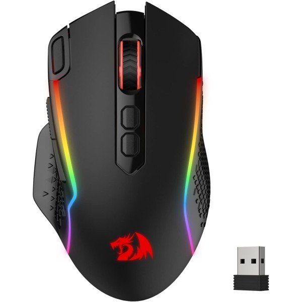 فأرة العاب لاسلكية Redragon M810RGB-PRO, حساسية قابلة للتبديل حتى 10000 DPI, مع 8 أزرار قابلة للتخصيص, مخصصة لليد اليمنى - أسود فأرة العاب لاسلكية Redragon M810RGB-PRO, حساسية قابلة للتبديل حتى 10000 DPI, مع 8 أزرار قابلة للتخصيص, مخصصة لليد اليمنى - أسود