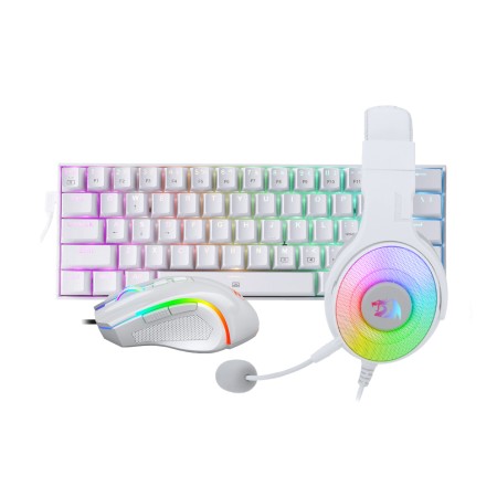 Combo Gaming REDRAGON RGB Essentials 3-in-1 ,gaming bundle Keyboard ,Mouse ,Headset ,Wired - White Combo Gaming REDRAGON RGB Essentials 3-in-1 ,gaming bundle Keyboard ,Mouse ,Headset ,Wired - White