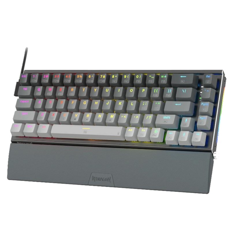 REDRAGON SHACO Pro 3 MODE 60% MECHANICHAL WIRELESS/WIRED/BLUTOOTH GAMING KEYBOARD - RED SWITCH - GRAY