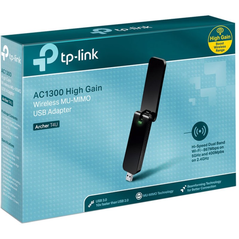 TP-LINK ARCHER AC1300 WIRELESS DualBand USB ADAPTER 400Mbps - 5GHz