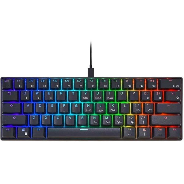 ROYAL KLUDGE RK RK61 Wired 60% Mechanical Gaming Keyboard RGB Ultra-Compact (Blue Switch) لوحة مفاتيح للالعاب رويال