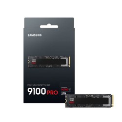 وحدة تخزين داخلية Samsung 9100 PRO, سعة 2 تيرابايت, تصميم M.2 2280 NVMe, واجهة PCIe 5.0 ×4, سرعة القراءة حتى 14,700 مب/ثا, ذاكرة 3D TLC V-NAND, دعم برنامج Samsung Magician