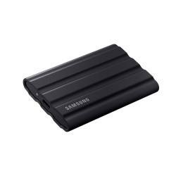 وحدة تخزين خارجية Samsung T7 Shield, بسعة 2 تيرابايت, سرعة قراءة تصل إلى 1050 مب/ثا, تصميم متين مع مقاومة الماء والغبار بمعيار IP65, مقاوم للصدمات - أسود 