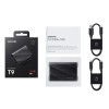 وحدة  تخزين خارجية Samsung T9 Portable SSD, سعة 2 تيرابايت, سرعات قراءة و كتابة تصل إلى 2000 مب/ثا,  واجهة USB 3.2 Gen 2×2 (20Gbps),  تقنية NVMe PCIe, تصميم مقاوم للصدمات - أسود