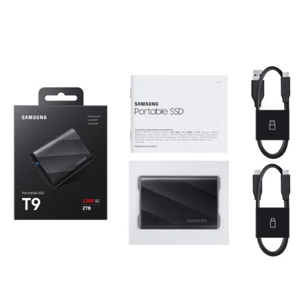 قرص تخزين خارجي Samsung T9 سعة 2TB - منفذ USB 3.2 - سرعة 2000MB/s