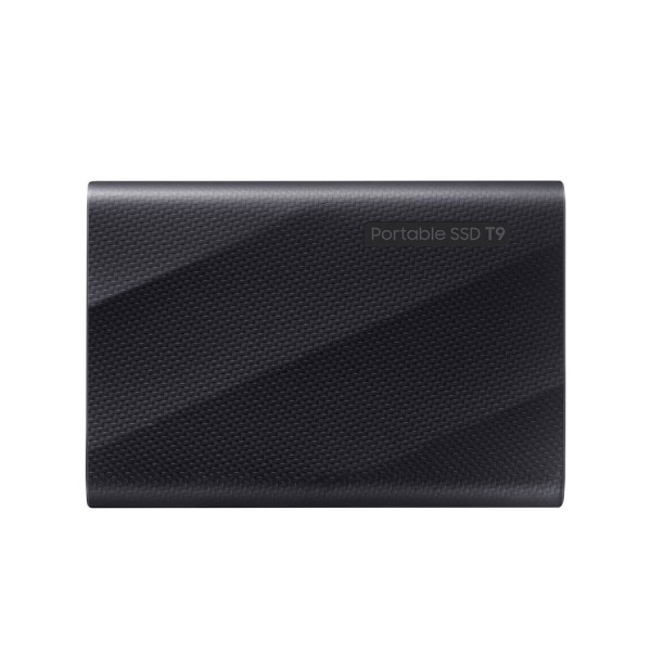 وحدة  تخزين خارجية Samsung T9 Portable SSD, سعة 1 تيرابايت, سرعات قراءة و كتابة تصل إلى 2000 مب/ثا,  واجهة USB 3.2 Gen 2×2 (20Gbps),  تقنية NVMe PCIe, تصميم مقاوم للصدمات - أسود