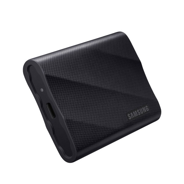 وحدة  تخزين خارجية Samsung T9 Portable SSD, سعة 1 تيرابايت, سرعات قراءة و كتابة تصل إلى 2000 مب/ثا,  واجهة USB 3.2 Gen 2×2 (20Gbps),  تقنية NVMe PCIe, تصميم مقاوم للصدمات - أسود