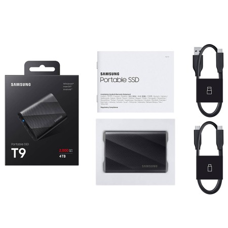 قرص تخزين خارجي Samsung T9 سعة 4TB - منفذ USB 3.2 - سرعة 2000MB/s