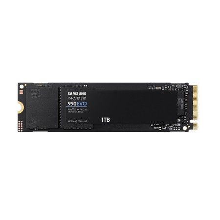 وحدة تخزين داخلية Samsung 990 EVO, سعة 1 تيرابايت, تصميم M.2 2280 NVMe,  واجهة PCIe 4.0 , سرعة القراءة حتى 5000 مب/ثا, ذاكرة 3D TLC V-NAND, دعم Samsung Magician