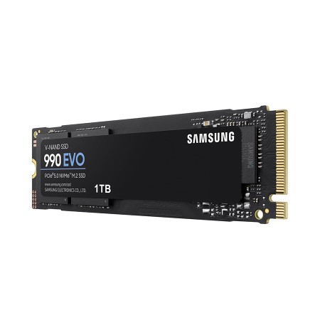 وحدة تخزين داخلية Samsung 990 EVO, سعة 1 تيرابايت, تصميم M.2 2280 NVMe,  واجهة PCIe 4.0 , سرعة القراءة حتى 5000 مب/ثا, ذاكرة 3D TLC V-NAND, دعم Samsung Magician