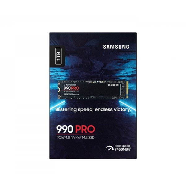 وحدة تخزين داخلية Samsung 990 PRO, سعة 1 تيرابايت, تصميم M.2 2280 NVMe, واجهة PCIe 4.0 ×4 , سرعة القراءة حتى 7450 مب/ثا, ذاكرة 3D TLC V-NAND, دعم Samsung Magician وحدة تخزين داخلية Samsung 990 PRO, سعة 1 تيرابايت, تصميم M.2 2280 NVMe, واجهة PCIe 4.0 ×4 , سرعة القراءة حتى 7450 مب/ثا, ذاكرة 3D TLC V-NAND, دعم Samsung Magician