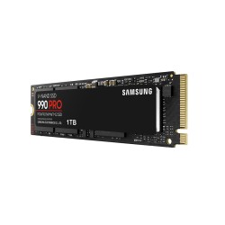 وحدة تخزين داخلية Samsung 990 PRO, سعة 1 تيرابايت, تصميم M.2 2280 NVMe,  واجهة PCIe 4.0 ×4 , سرعة القراءة حتى 7450 مب/ثا, ذاكرة 3D TLC V-NAND, دعم Samsung Magician