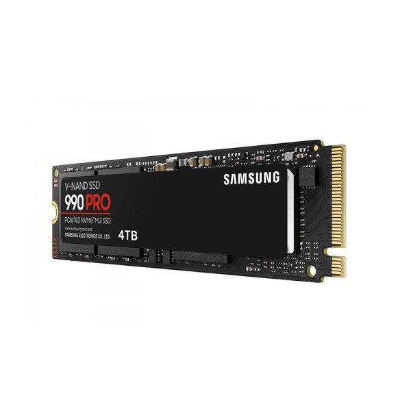 وحدة تخزين داخلية Samsung 990 PRO, سعة 4 تيرابايت, تصميم M.2 2280 NVMe,  واجهة PCIe 4.0 ×4 , سرعة القراءة حتى 7450 مب/ثا, ذاكرة 3D TLC V-NAND, دعم Samsung Magician