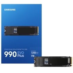 وحدة تخزين SSD سامسونج 990 EVO Plus بسعة 1 تيرابايت NVMe M.2 بسرعة تصل إلى 7150 ميجابايت في الثانية مع تصميم موفر للطاقة وتقنية HMB وذاكرة NAND من نوع TLC