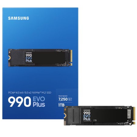 قرص تخزين Samsung 990 EVO Plus سعة 1TB - منفذ NVMe PCIe 5.0/4.0 - سرعة 7150MB/s قرص تخزين Samsung 990 EVO Plus سعة 1TB - منفذ NVMe PCIe 5.0/4.0 - سرعة 7150MB/s