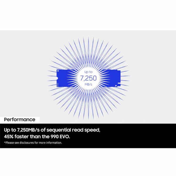 Samsung 990 EVO Plus 1TB NVMe M.2 SSD ,up to 7150 MB ,Power efficient design ,HMB technology ,NAND TLC
