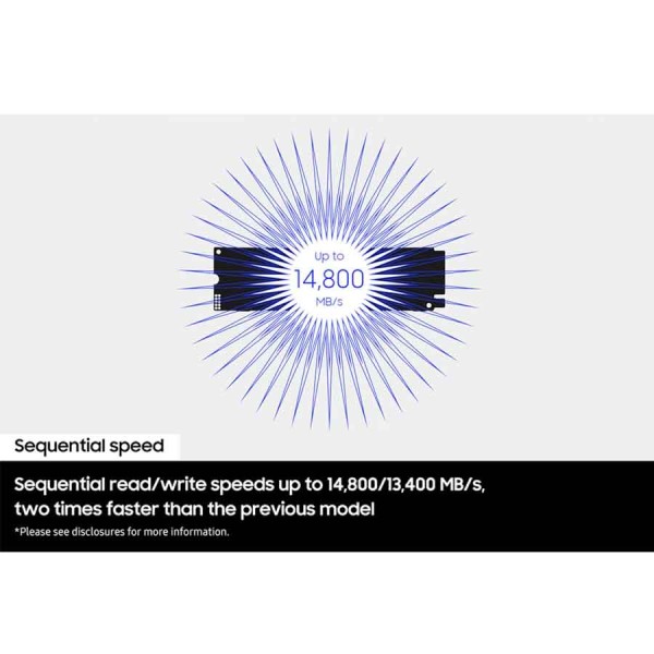 Samsung 9100 PRO 1TB PCIe 5.0 NVMe M.2 SSD ,up to 14700MB/s ,V NAND TLC ,TRIM and SMART ,Built in heatsink