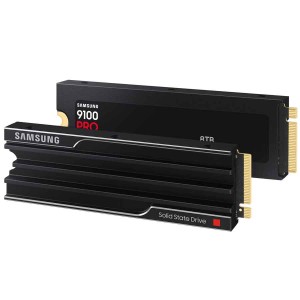 وحدة التخزين Samsung 9100 PRO بسعة 8TB من نوع PCIe 5.0 NVMe M.2 يقدم سرعة تصل إلى 14700MB/s مع ذاكرة V-NAND TLC ويأتي بواجهة PCIe 5.0 مع مشتت حراري مدمج