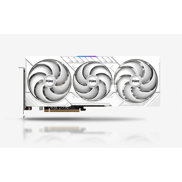 كرت شاشة SAPPHIRE PURE Radeon RX 9070 16GB GDDR6 ثلاثي المراوح – أبيض