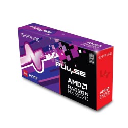 كرت شاشة SAPPHIRE PULSE Radeon RX 9070, ذاكرة 16GB GDDR6, معمارية RDNA 4, تبريد ثنائي المروحة, واجهة PCIe 5.0 x16 - أسود