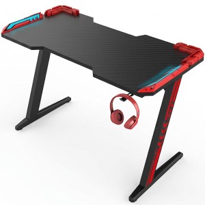 Gaming Desk STRONG HAND Z2-1200 ARMOR 120cm with Carbon Fiber Surface – Durable & Modern Design Black/Red