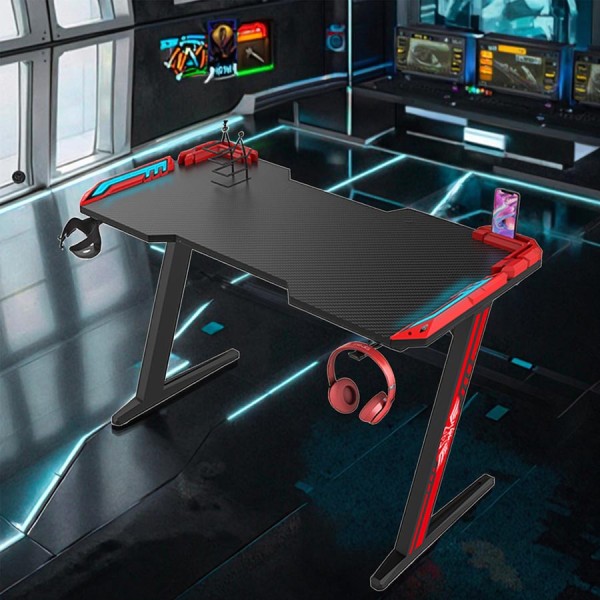 Gaming Desk STRONG HAND Z2-1200 ARMOR 120cm with Carbon Fiber Surface – Durable & Modern Design Black/Red Gaming Desk STRONG HAND Z2-1200 ARMOR 120cm with Carbon Fiber Surface – Durable & Modern Design Black/Red