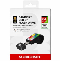 فلاش ميموري سانديسك كأس العالم FIFA 2026 - سعة 64GB - USB-C - سرعة قراءة حتى 300MB/s