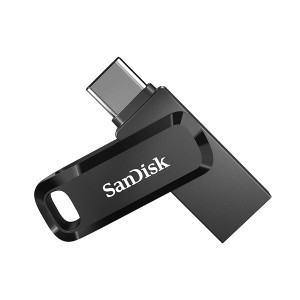 فلاش ميموري SanDisk Ultra Dual Drive Go, سعة تخزين 256GB, تصميم ثنائي المنافذ USB-C وUSB-A, سرعة قراءة تصل إلى 400 مب/ثا, توصيل وتشغيل مباشر - أسود