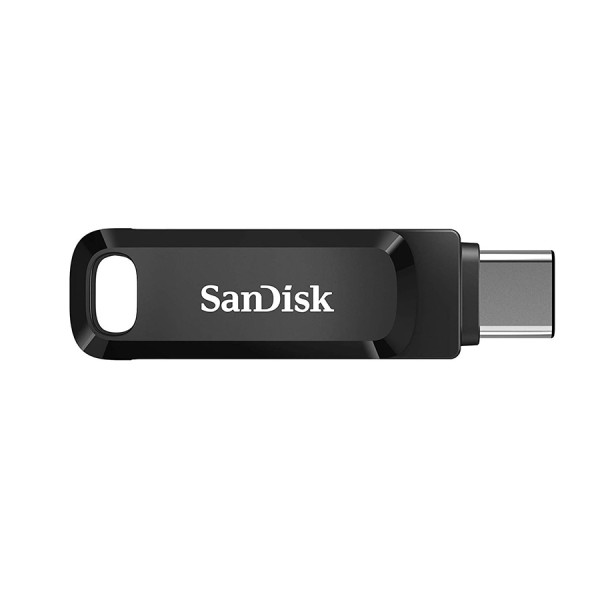 فلاش ميموري SanDisk Ultra Dual Drive Go, سعة تخزين 256GB, تصميم ثنائي المنافذ USB-C وUSB-A, سرعة قراءة تصل إلى 400 مب/ثا, توصيل وتشغيل مباشر - أسود