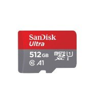 كرت ذاكرة SanDisk Ultra microSDXC UHS-I, سعة 512 جيجابايت, سرعة نقل تصل إلى 150 م/ثا, مقاوم للماء و الصدمات, متوافقة مع أجهزة أندرويد، الكاميرات، وطقم Nintendo Switch