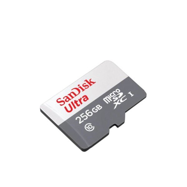 كرت ذاكرة SanDisk Ultra microSDXC UHS-I, سعة 256 جيجابايت, سرعة نقل تصل إلى 100 م/ثا, مقاوم للماء و الصدمات, متوافقة مع أجهزة أندرويد، الكاميرات، وطقم Nintendo Switch